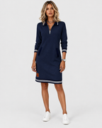 Freya Long Sleeve Zip Collar Shirt Dress