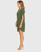 Chloe V-Neck Short Sleeve Shift Dress
