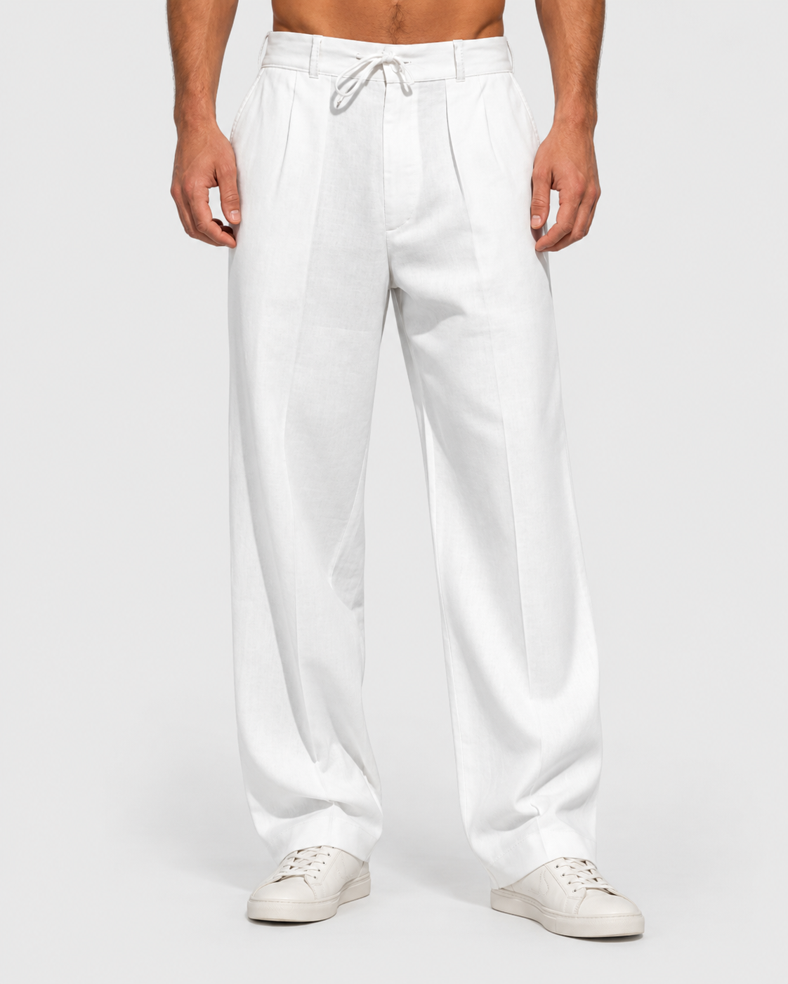 Ethan Classic Wide-Leg Drawstring Trousers