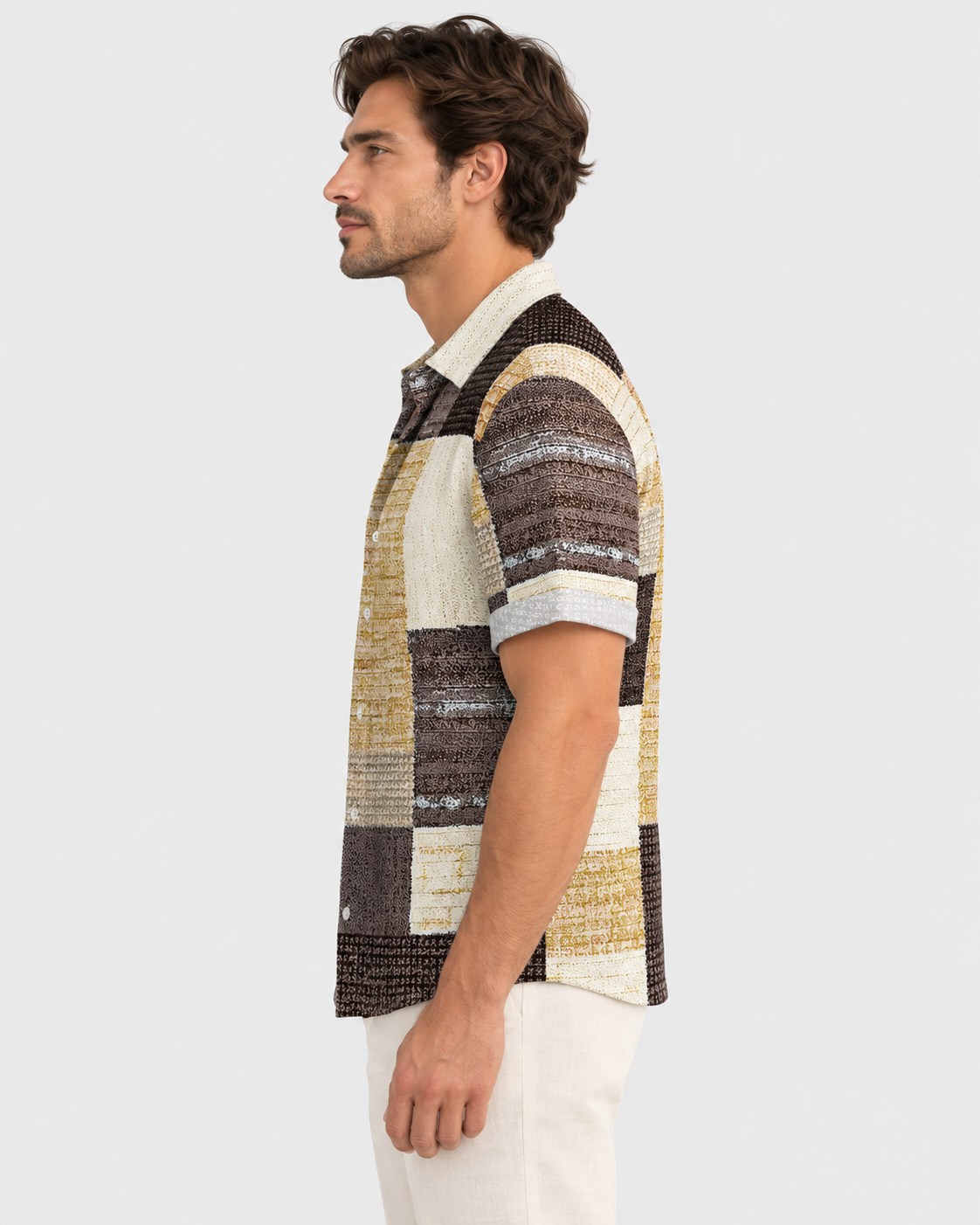 Jasper Retro Patchwork Short Sleeve Shirt