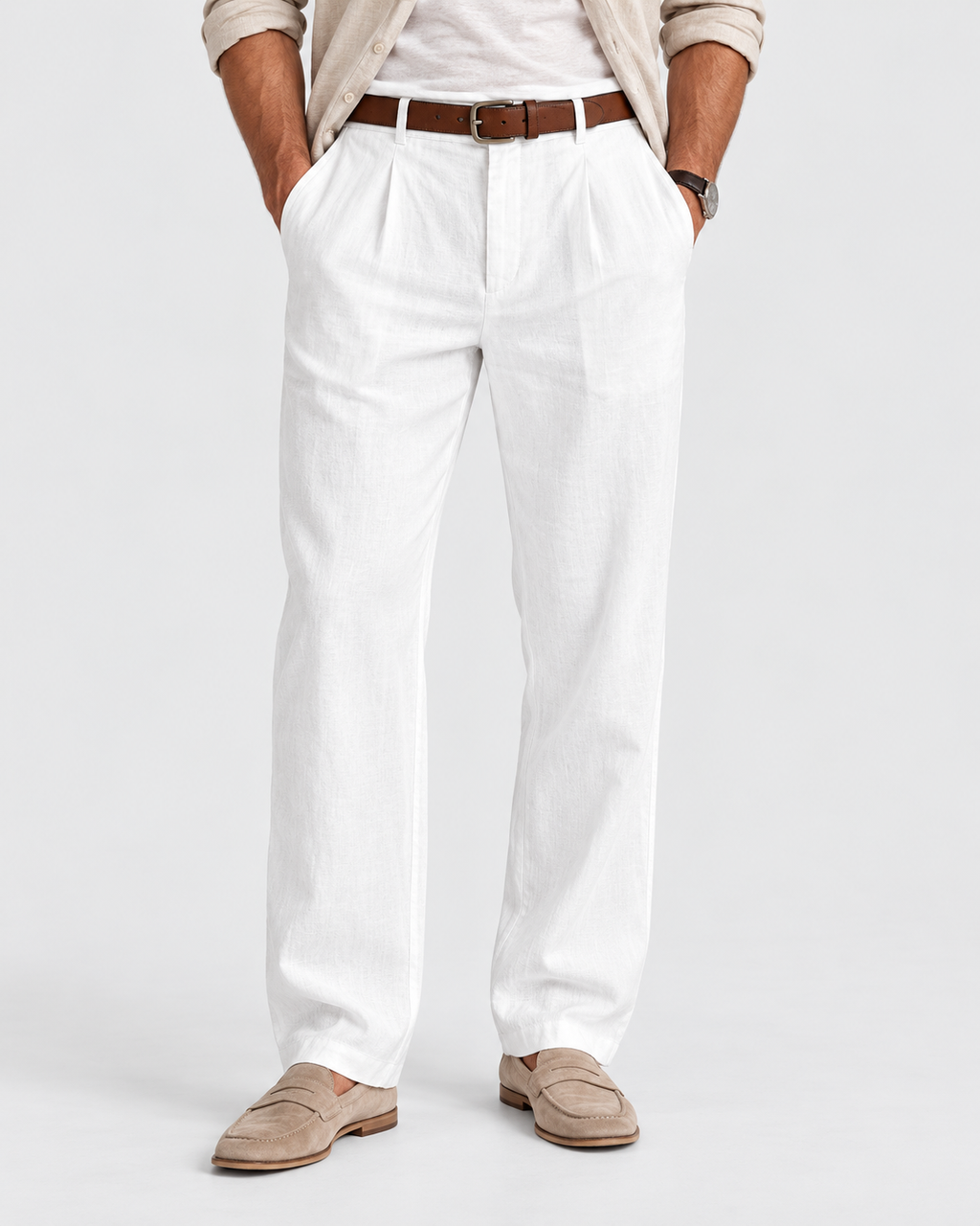 Julian Relaxed Summer Linen-Look Trousers