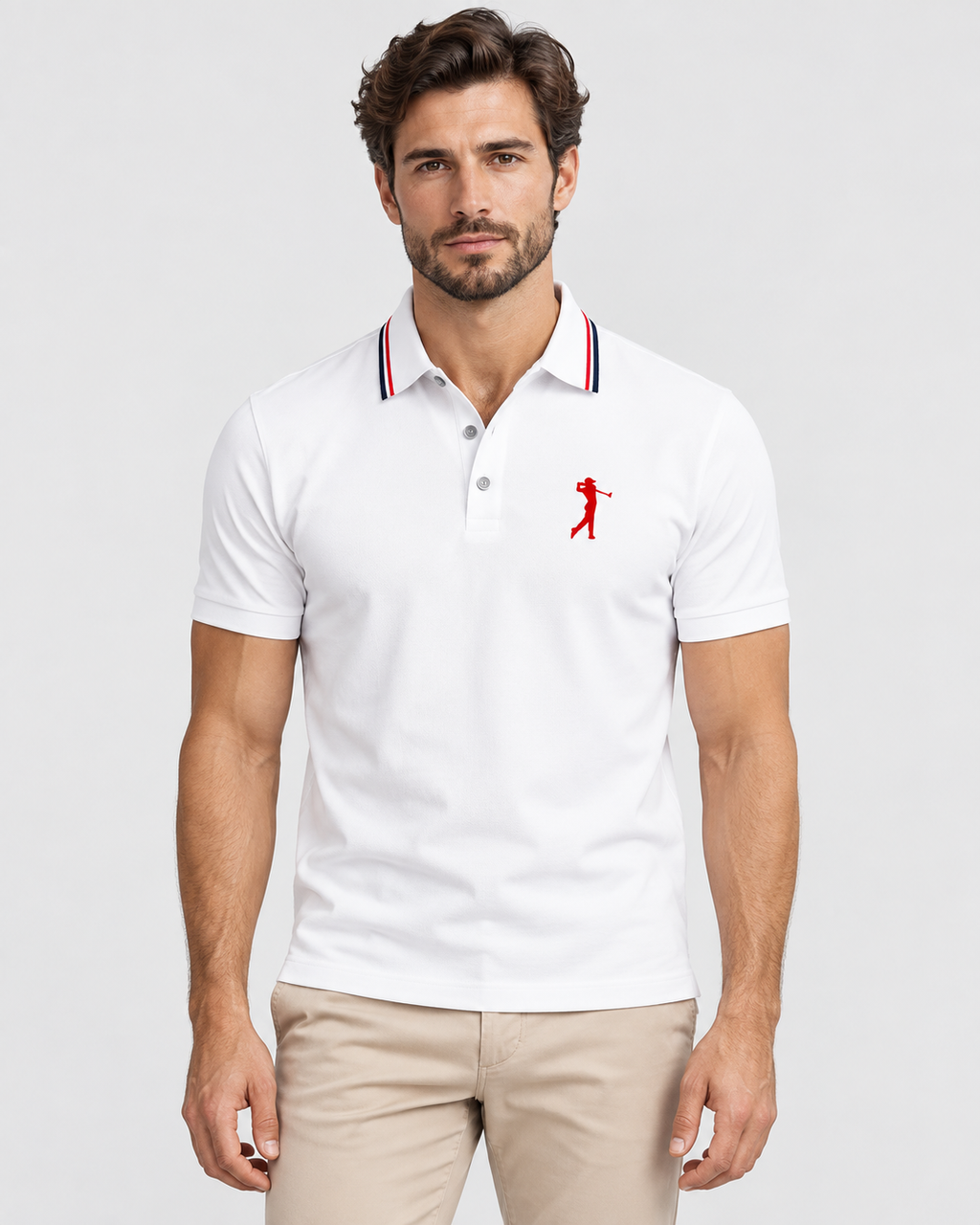 Leo Casual Golf Print Short Sleeve Polo Shirt