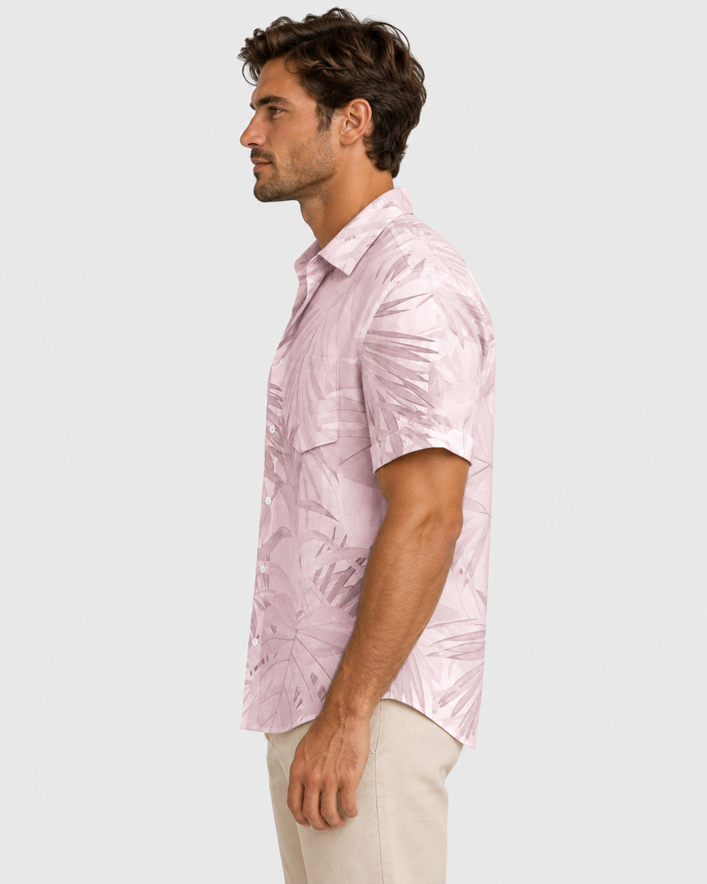 Mason Tropical Print Short Sleeve Casual Shirt