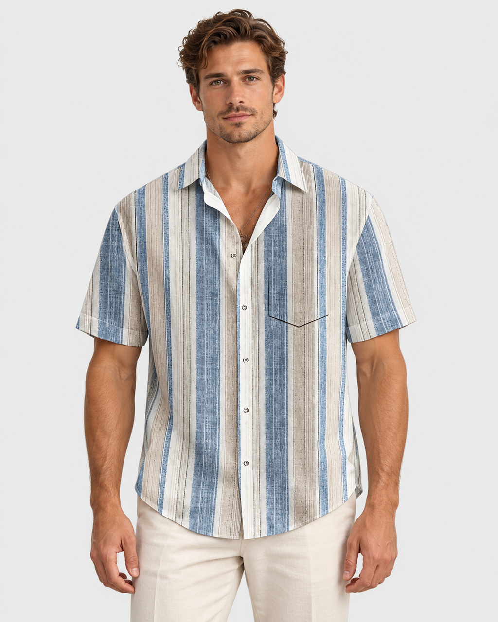 Ethan Relaxed Striped Short Sleeve Shirt