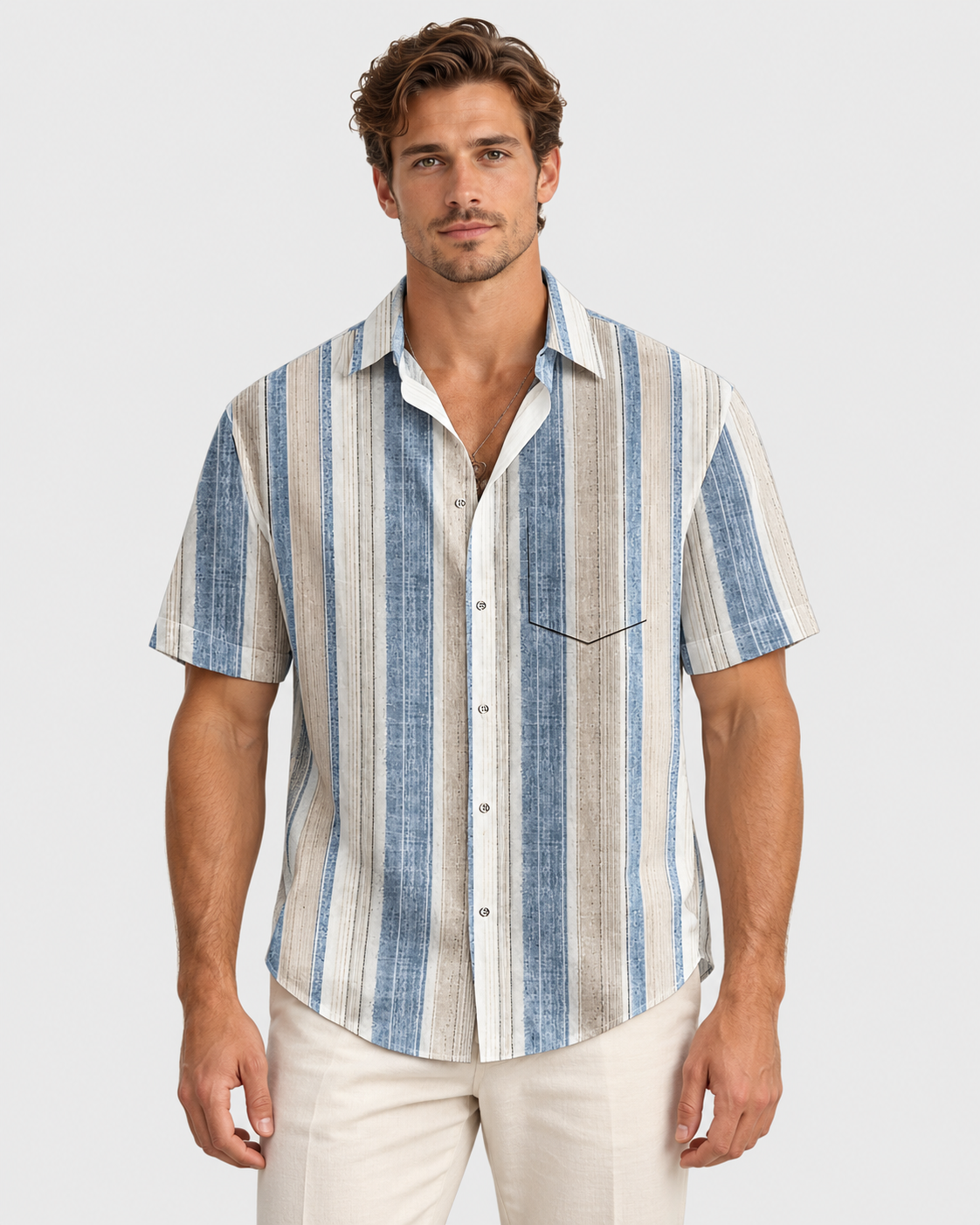 Ethan Relaxed Striped Short Sleeve Shirt