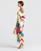 Aurelia Artistic Abstract Print Maxi Dress