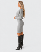 Elena Ribbed Knit Top and Midi Dress Set