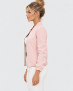Mila Elegant Cropped Bomber Jacket