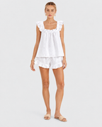 Chloe Ruffle Linen Blend Top and Shorts Set