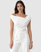 Clara Elegant Draped Off-Shoulder Top