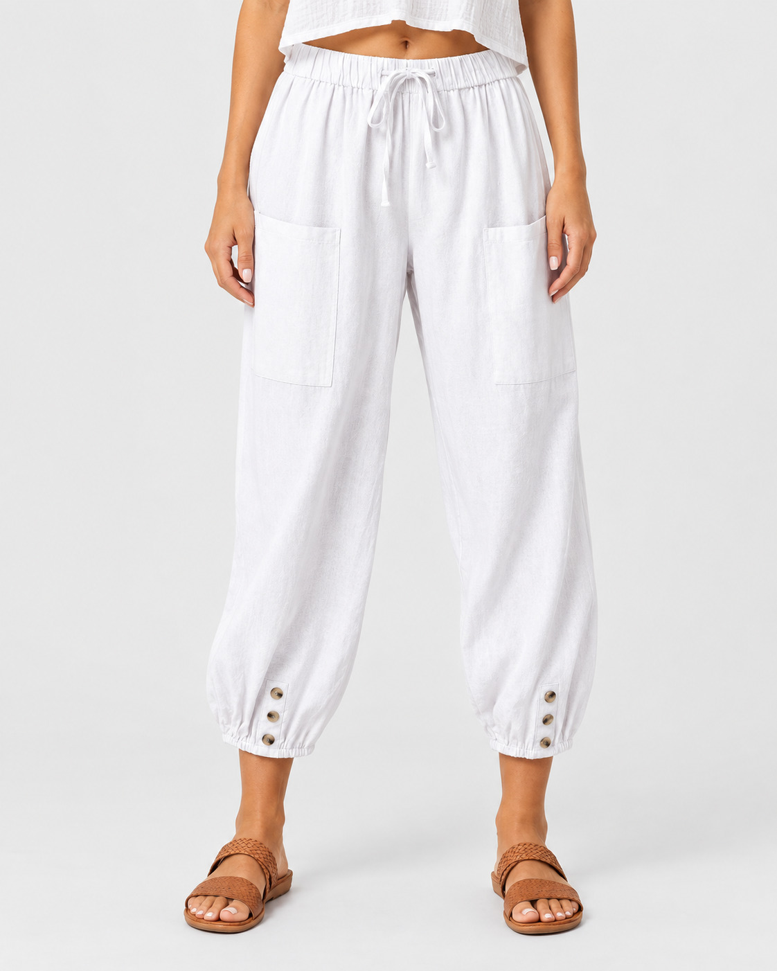 Ivy Relaxed Drawstring Cropped Trousers