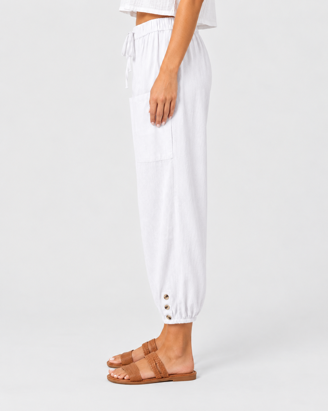 Ivy Relaxed Drawstring Cropped Trousers