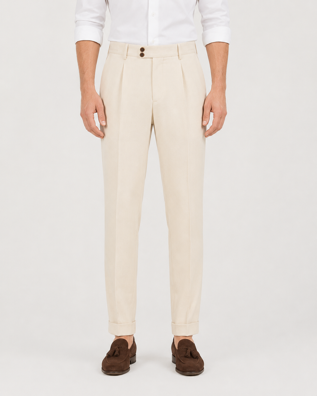 Dominic Tailored Slim-Fit Pleated Trousers