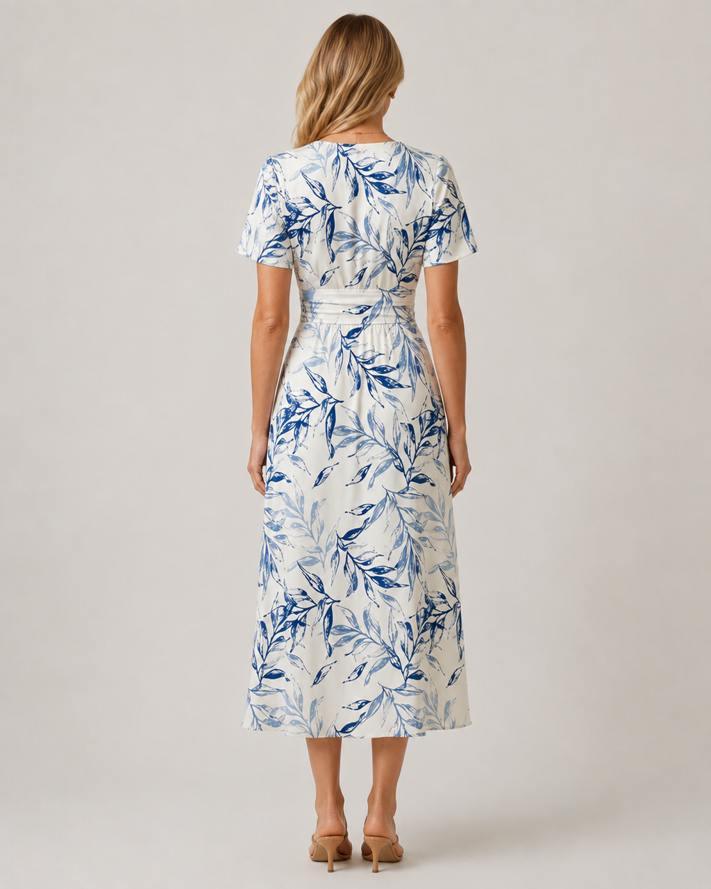 Clara Floral V-Neck A-Line Midi Dress