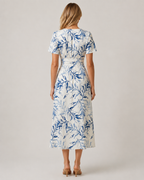 Clara Floral V-Neck A-Line Midi Dress