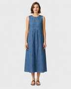 Eliza Textured Sleeveless Summer Midi Dress