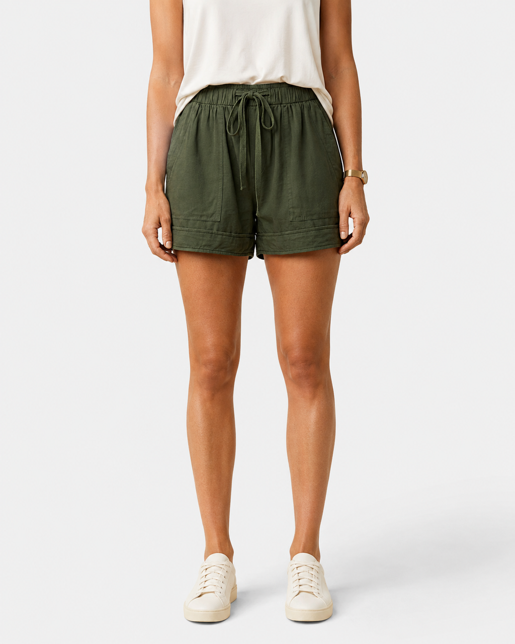 Phoebe Drawstring Waist Relaxed-Fit Shorts