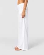 Chloe Relaxed Wide-Leg Drawstring Linen Trousers