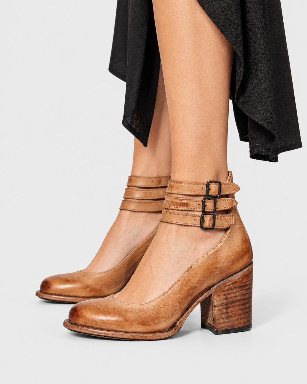 Rosalie Classic Ankle Strap Block Heel Shoes