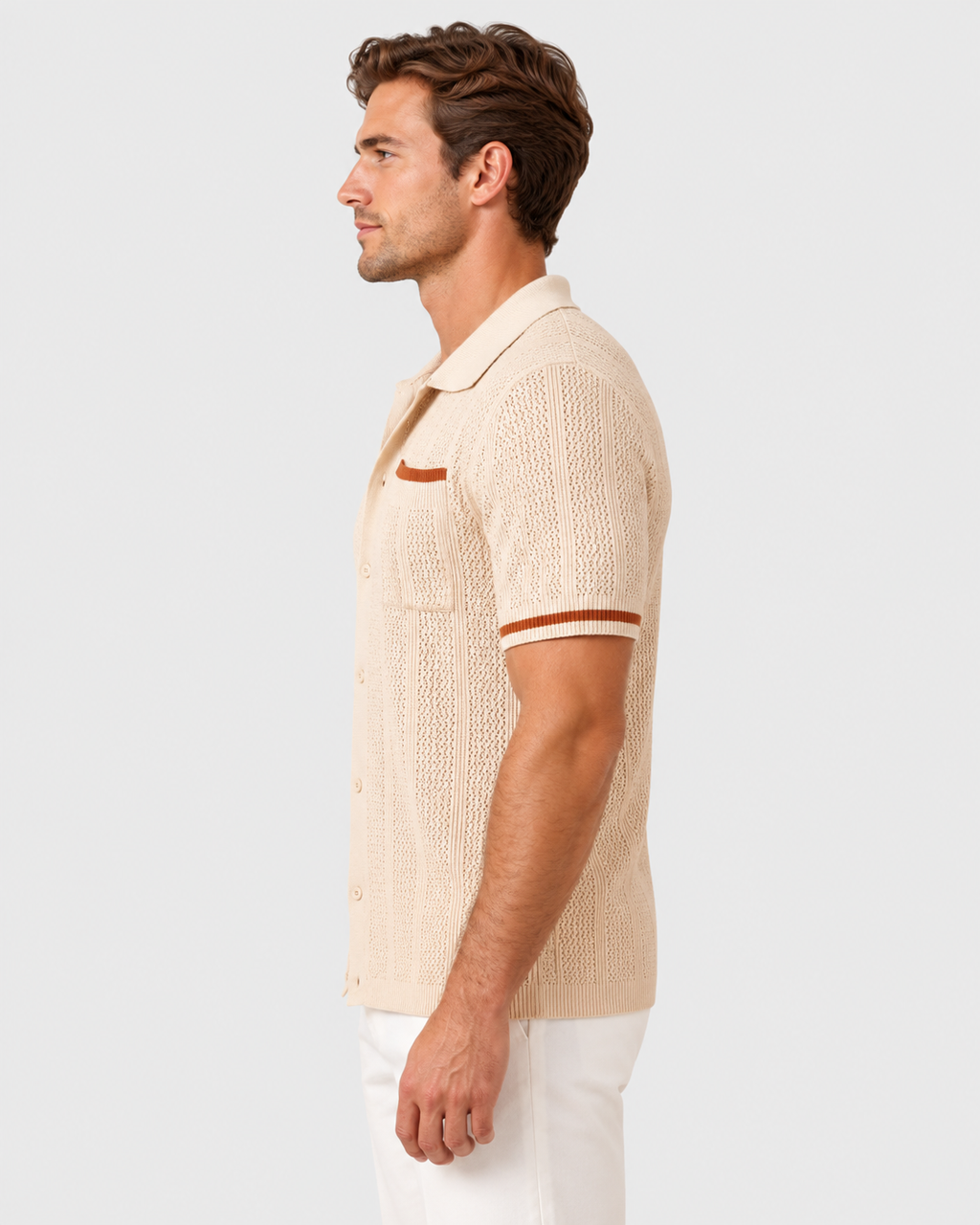 Noah Striped Trim Short Sleeve Polo Shirt