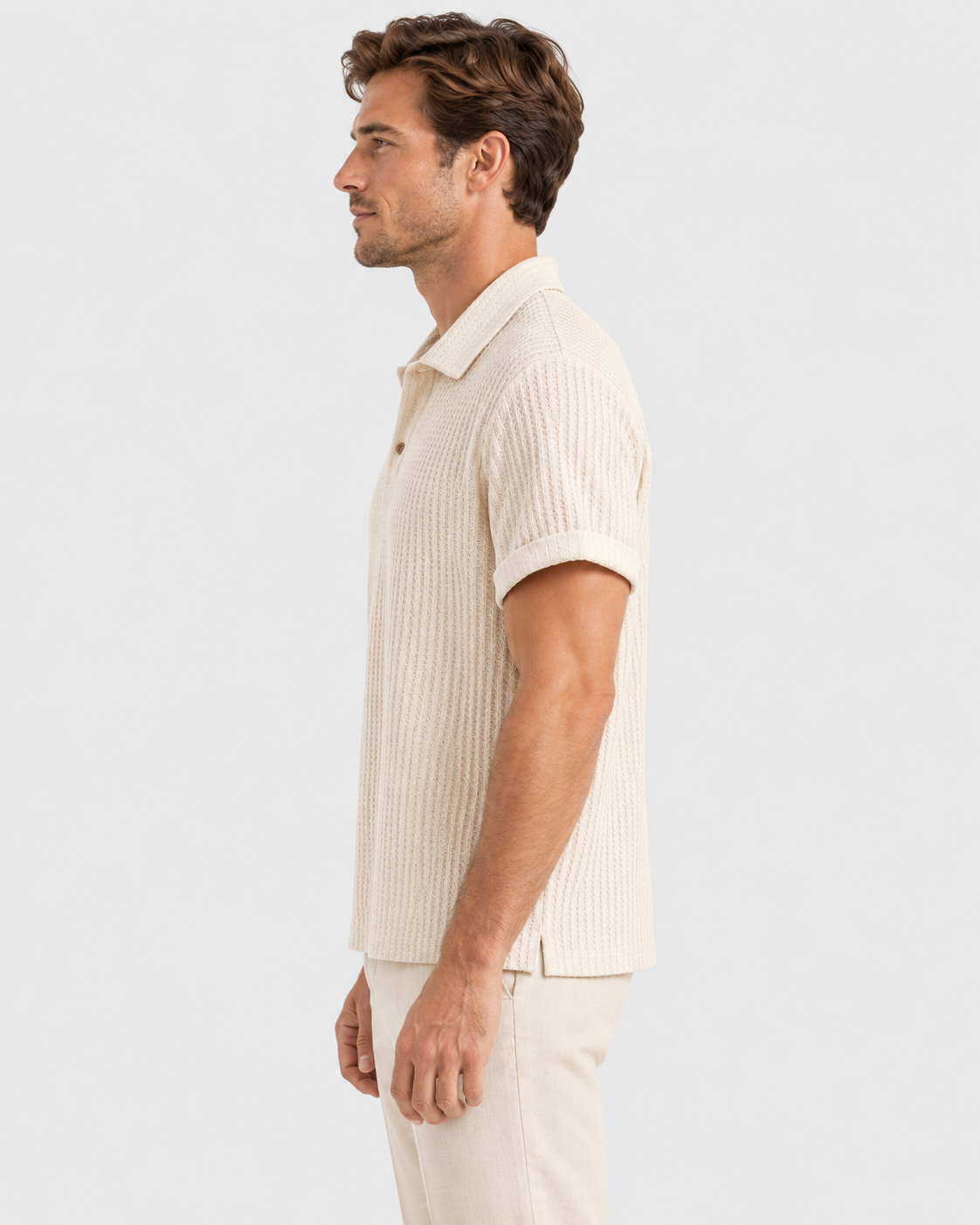 Felix Textured Knit Short Sleeve Polo Shirt