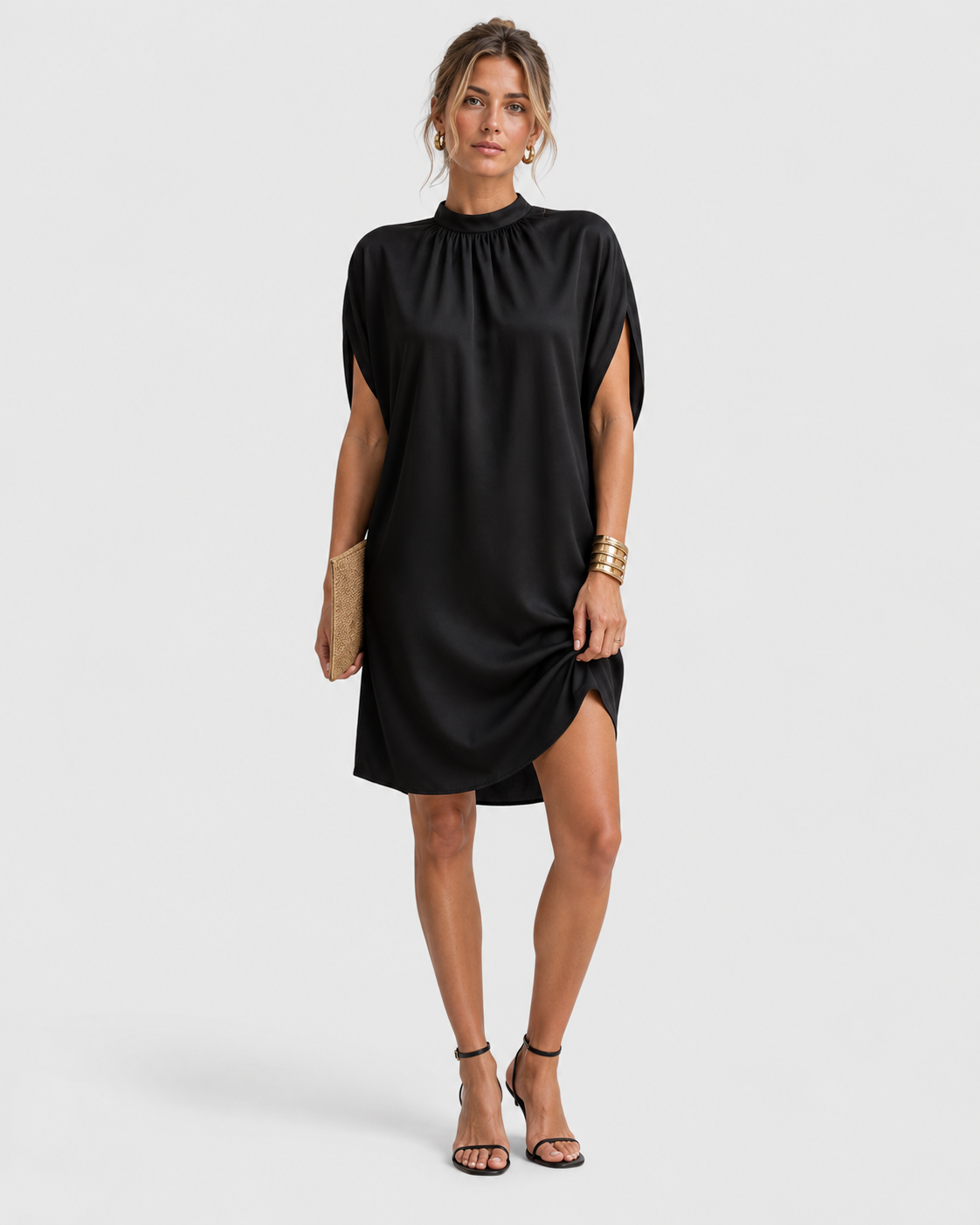 Freya Casual Summer Boat Neck Split Sleeve Dress