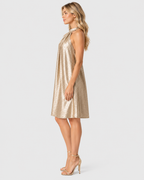Genevieve Pleated Halter Neck Midi Dress