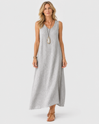 Isla Cotton-Linen Sleeveless Maxi Dress