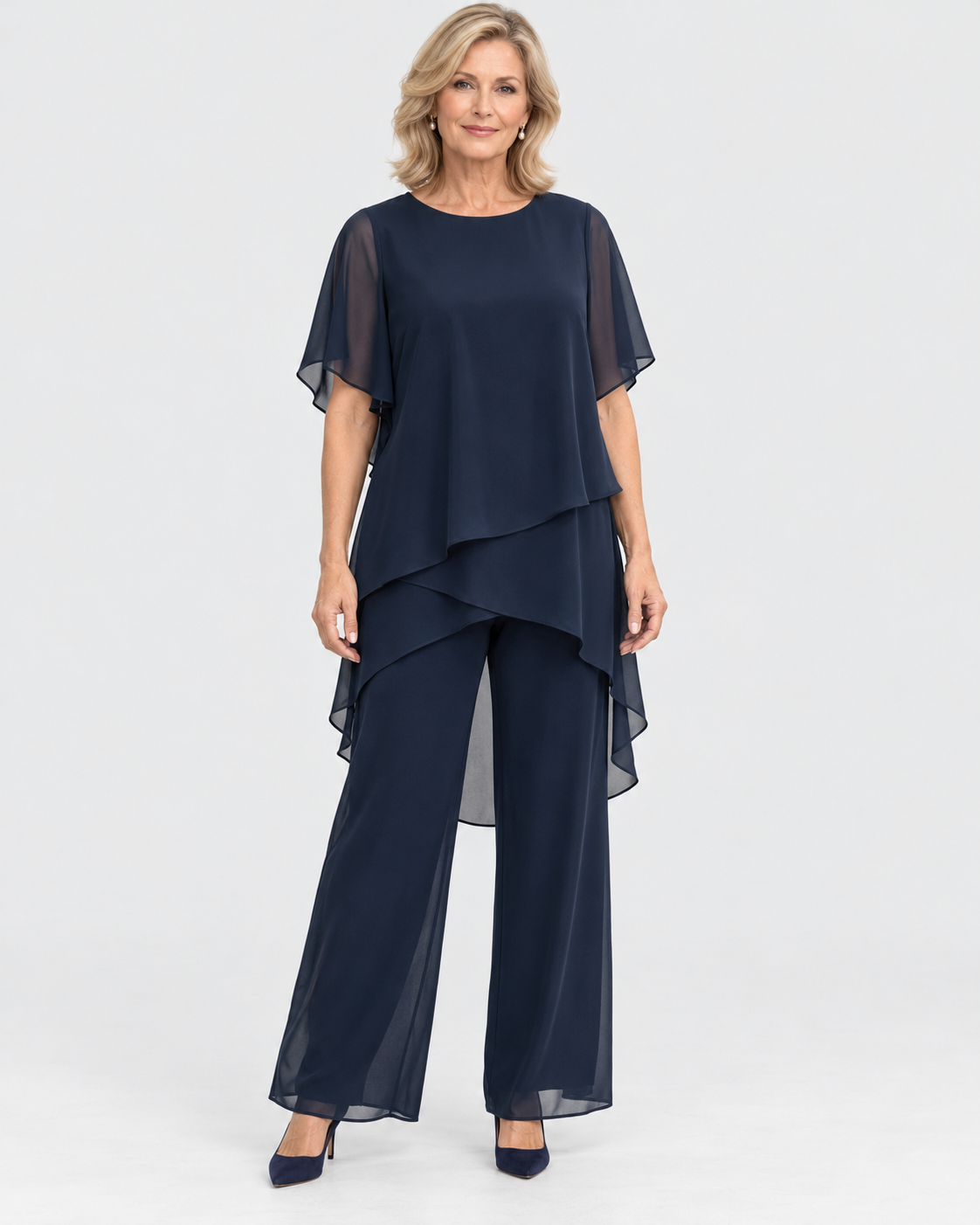 Aurelia Draped Palazzo Pants Trouser Set