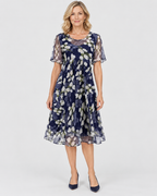 Imogen Floral Print A-Line Midi Dress