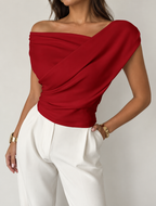 Clara Elegant Draped Off-Shoulder Top