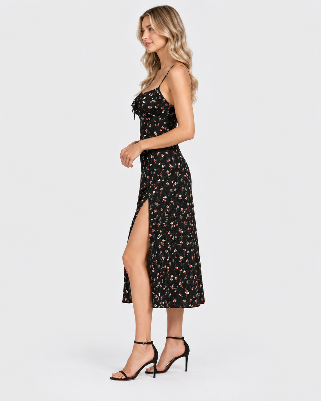 Freya Floral Sleeveless Bohemian Midi Dress