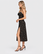 Freya Floral Sleeveless Bohemian Midi Dress