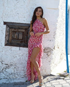 Aria Floral One-Shoulder Ruffle Midi Dress