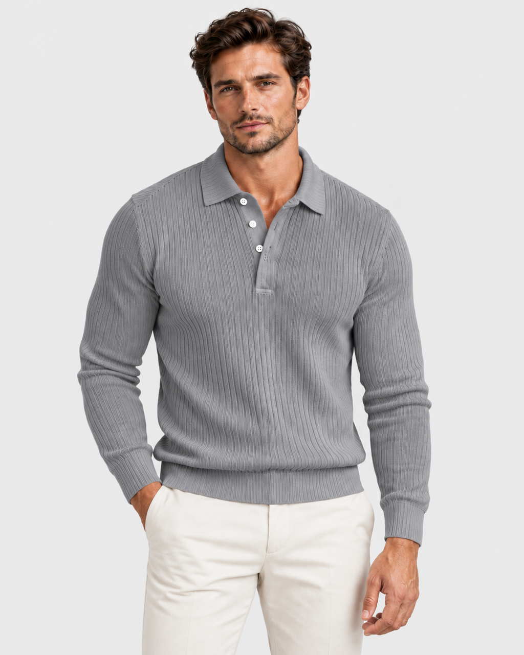 Hugo Retro Striped Long Sleeve Polo Shirt