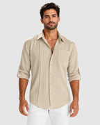 Xavier Embroidered Casual Long Sleeve Shirt