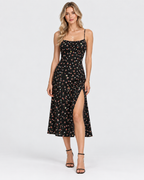 Freya Floral Sleeveless Bohemian Midi Dress