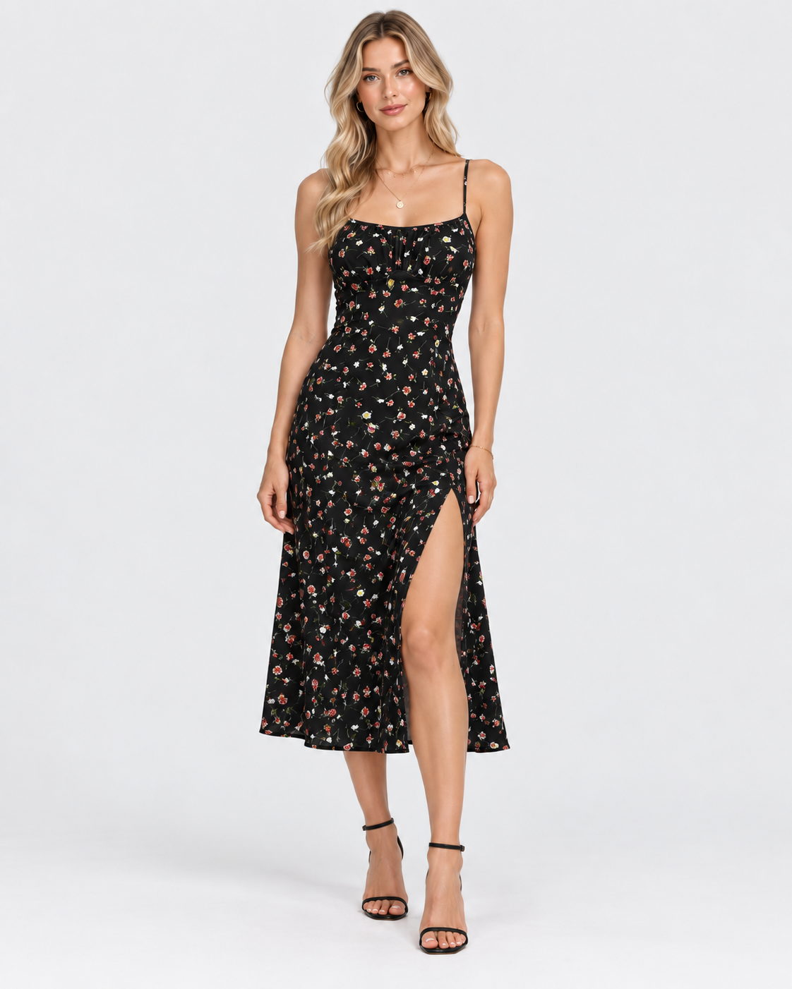 Freya Floral Sleeveless Bohemian Midi Dress