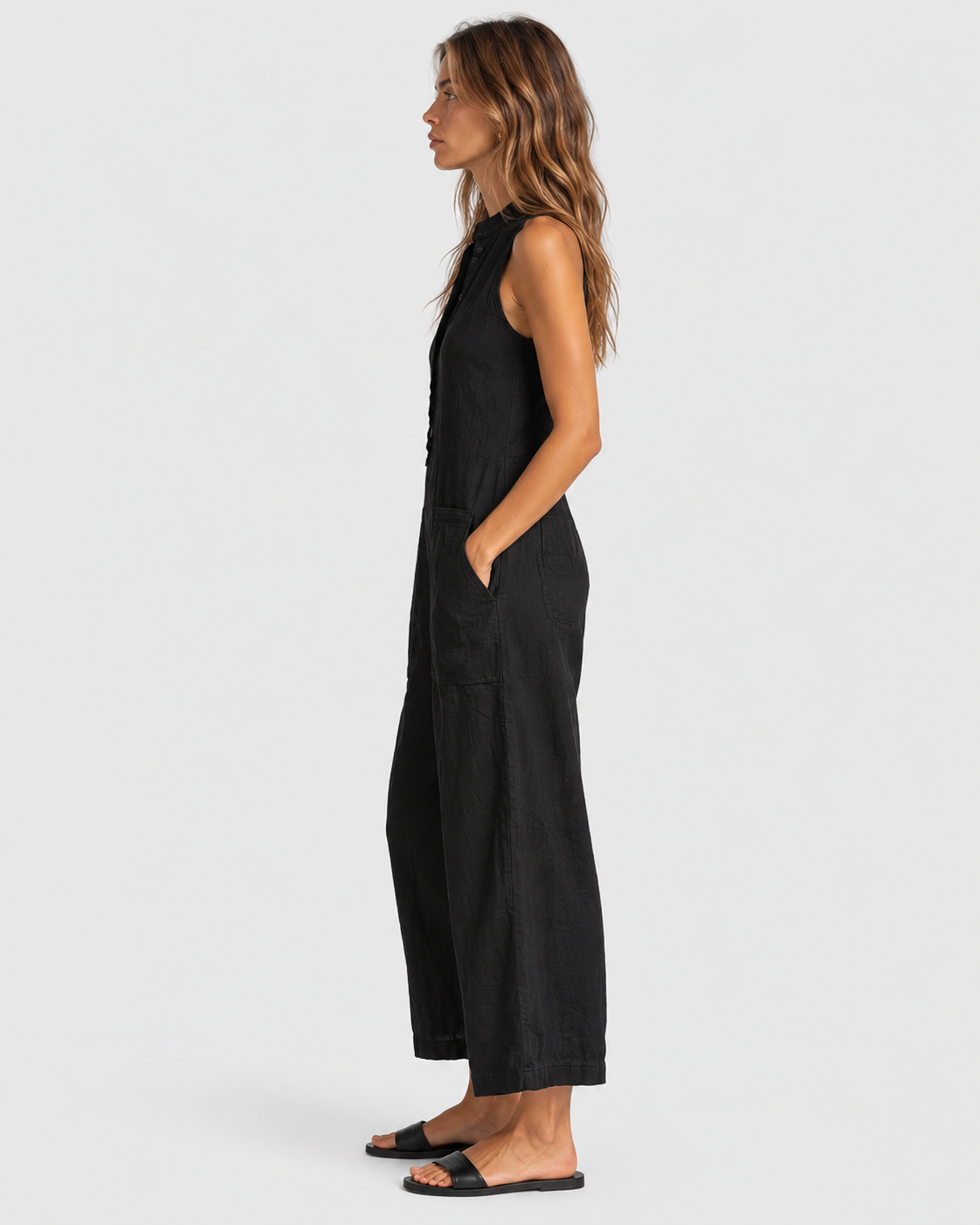 Clara Stand-Collar Sleeveless Summer Jumpsuit