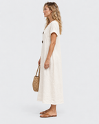 Freya Linen Look Button Up Midi Dress