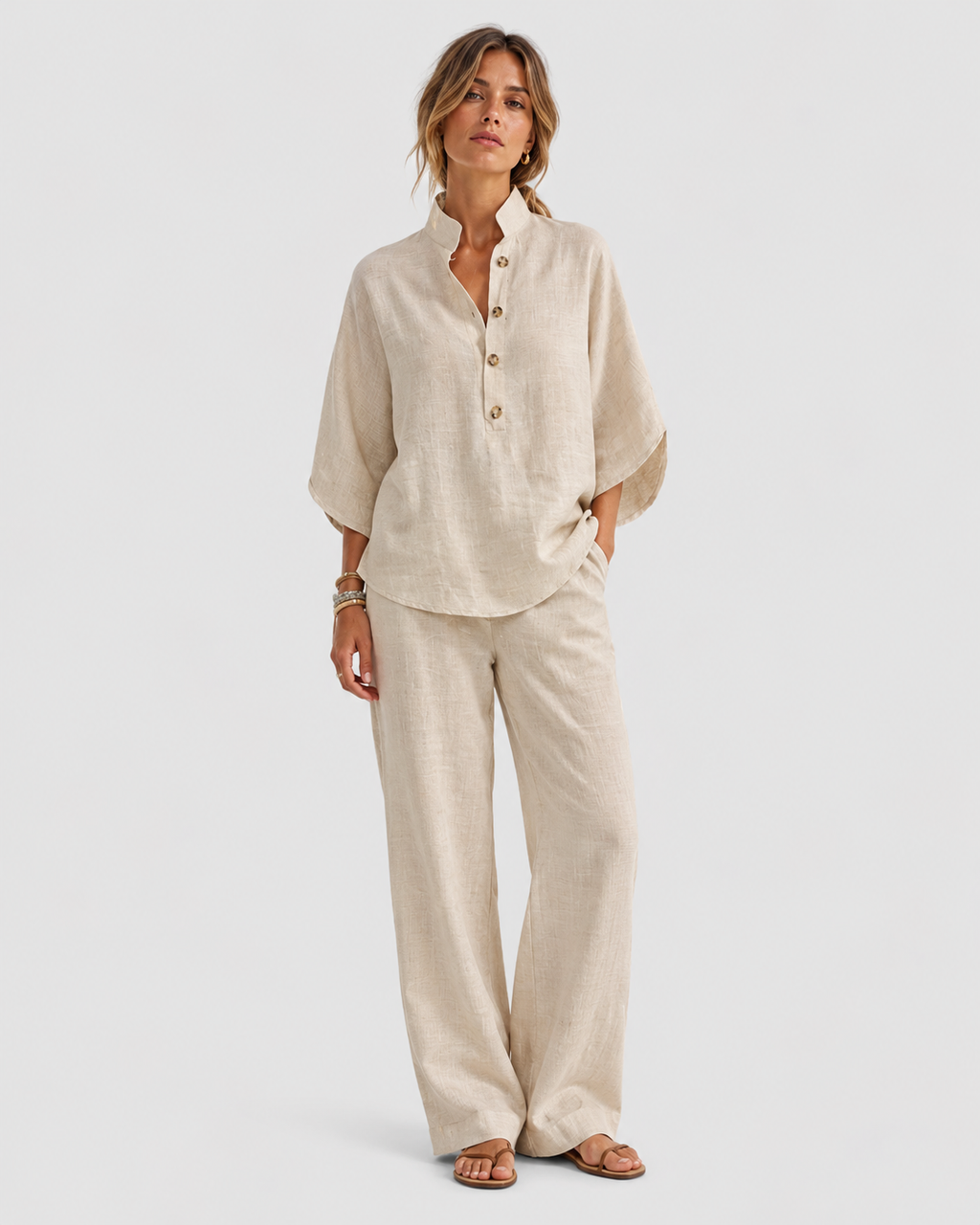 Evelyn Casual Summer Linen Look Co-Ord Set