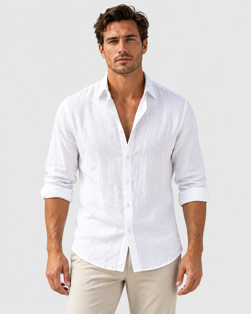 Julian Casual Long Sleeve Linen Blend Shirt