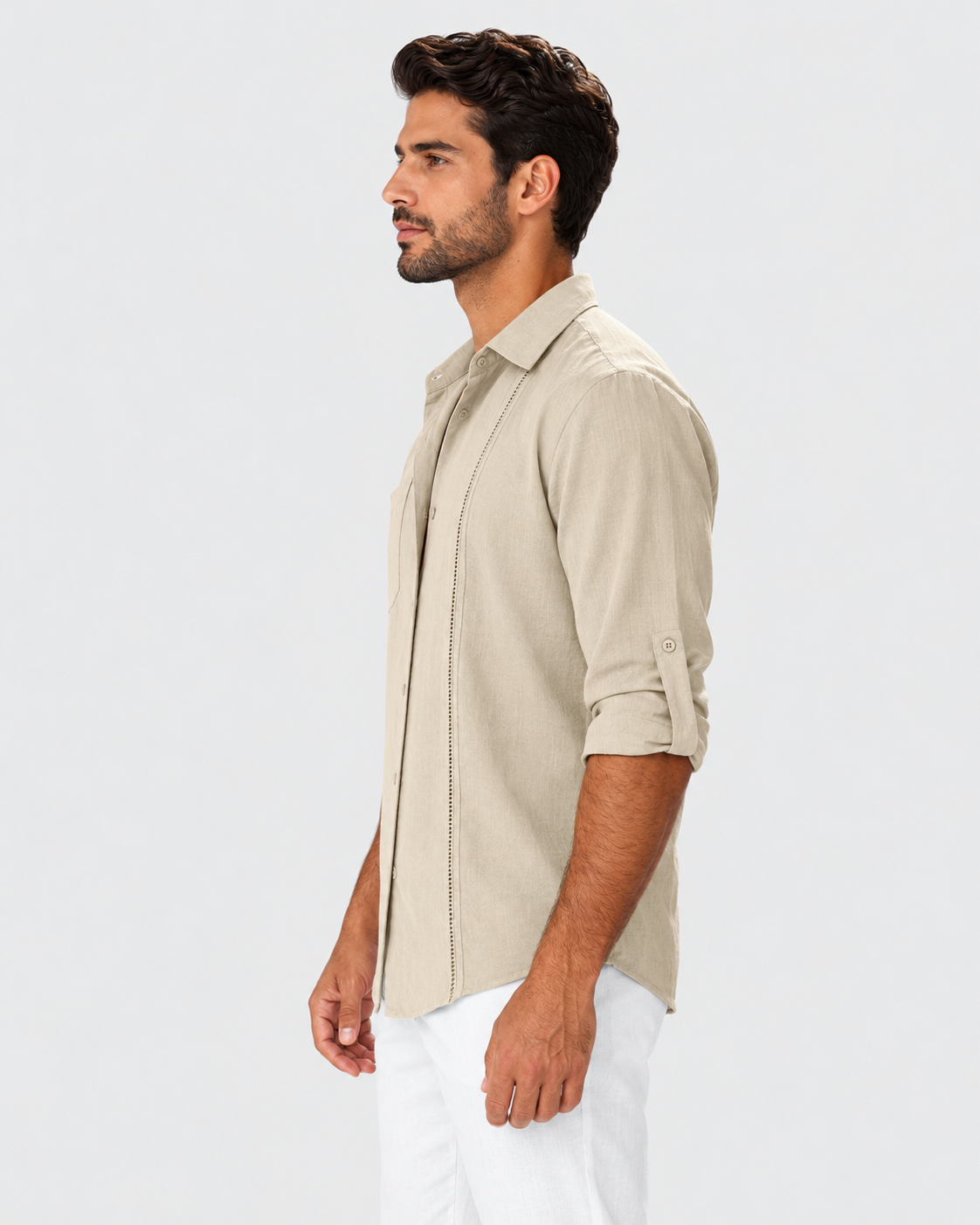 Xavier Embroidered Casual Long Sleeve Shirt