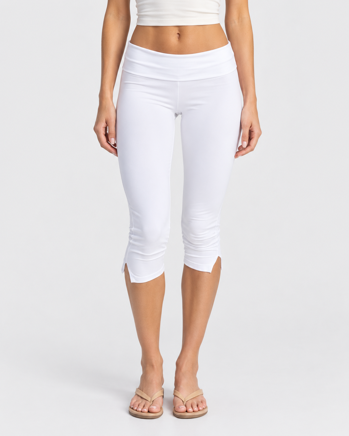 Chloe Low Rise Split Hem Capri Leggings