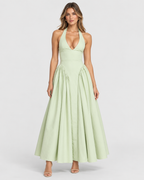 Sienna Backless Halter A-Line Midi Dress