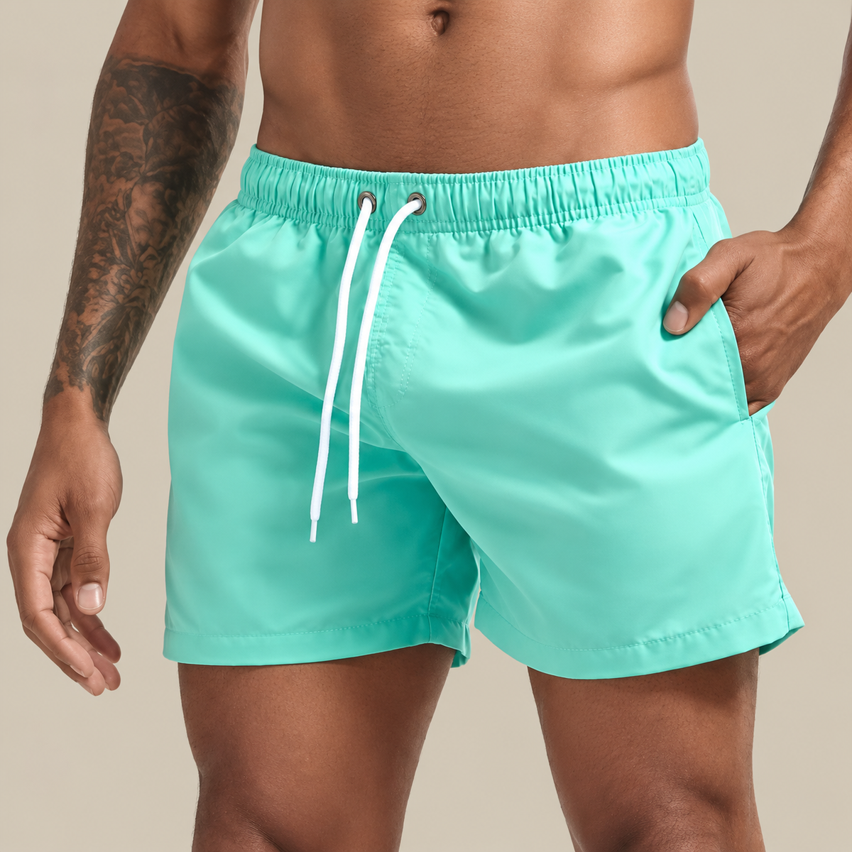 Noah Quick-Dry Elastic Drawstring Swim Shorts