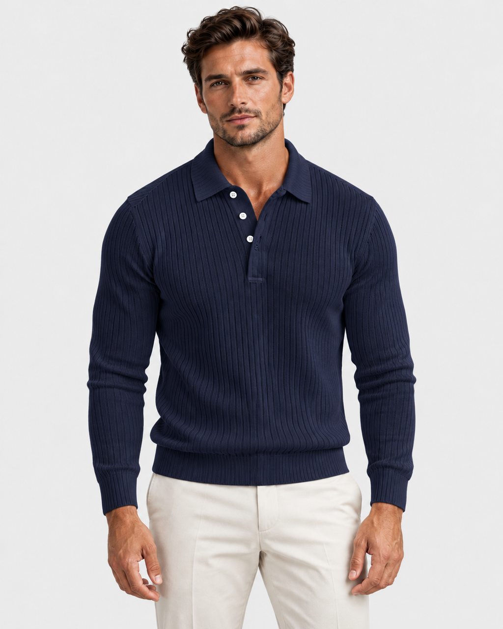 Hugo Retro Striped Long Sleeve Polo Shirt