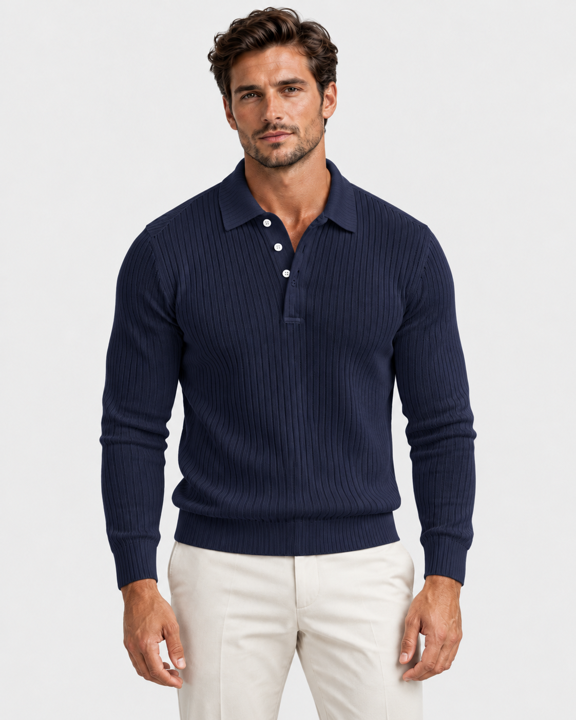 Hugo Retro Striped Long Sleeve Polo Shirt