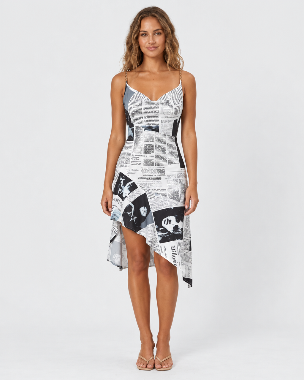 Vivienne Printed Strapless Asymmetric Mini Dress
