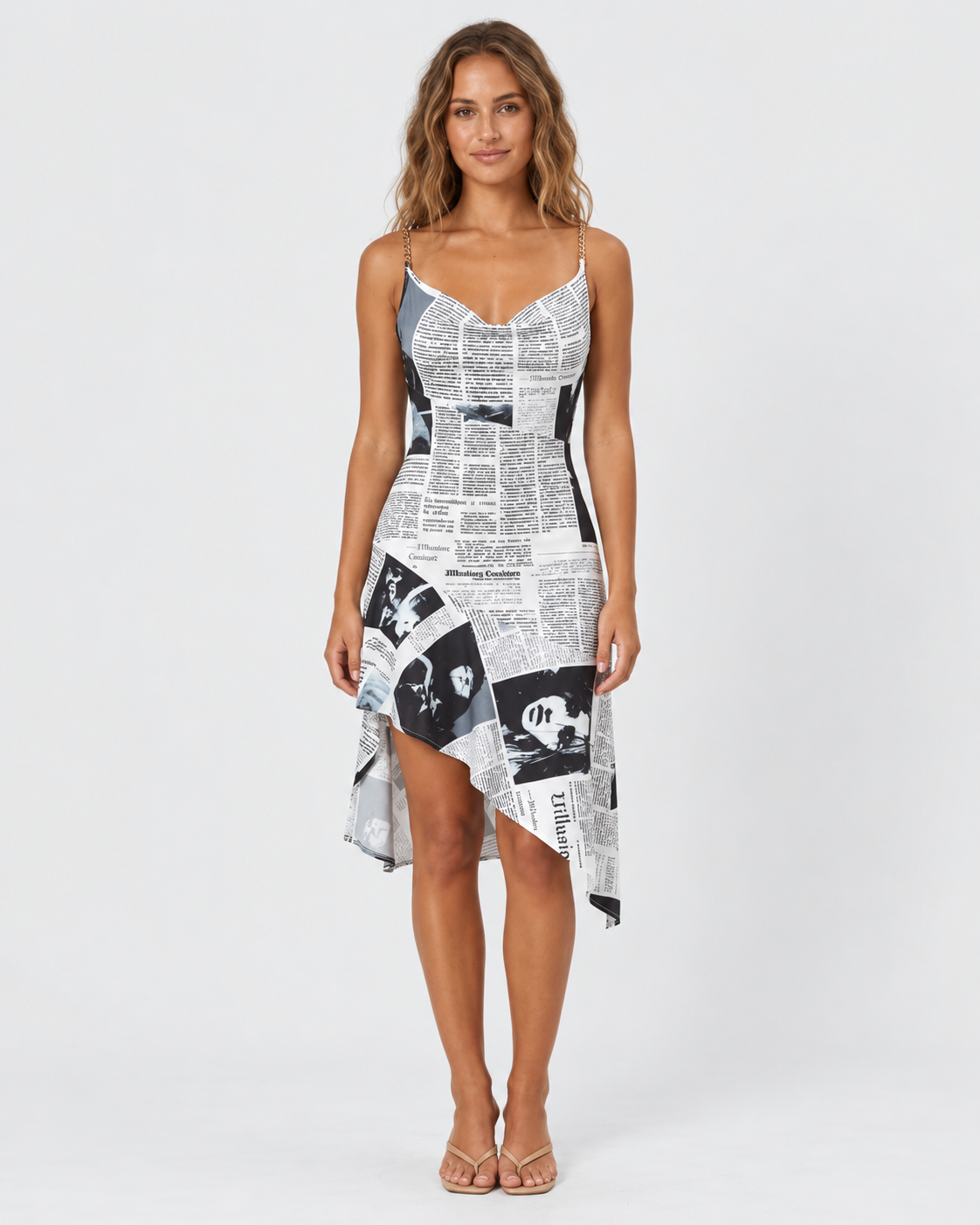 Vivienne Printed Strapless Asymmetric Mini Dress